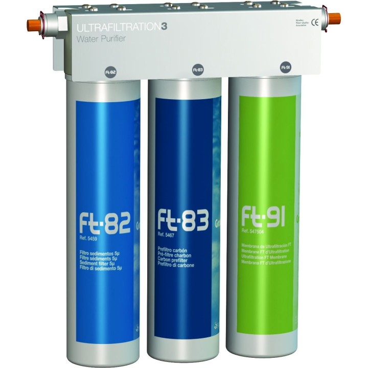 Mosogató alá szerelhető háromfázisú ivóvíztisztító, vízszűrő tisztavíz