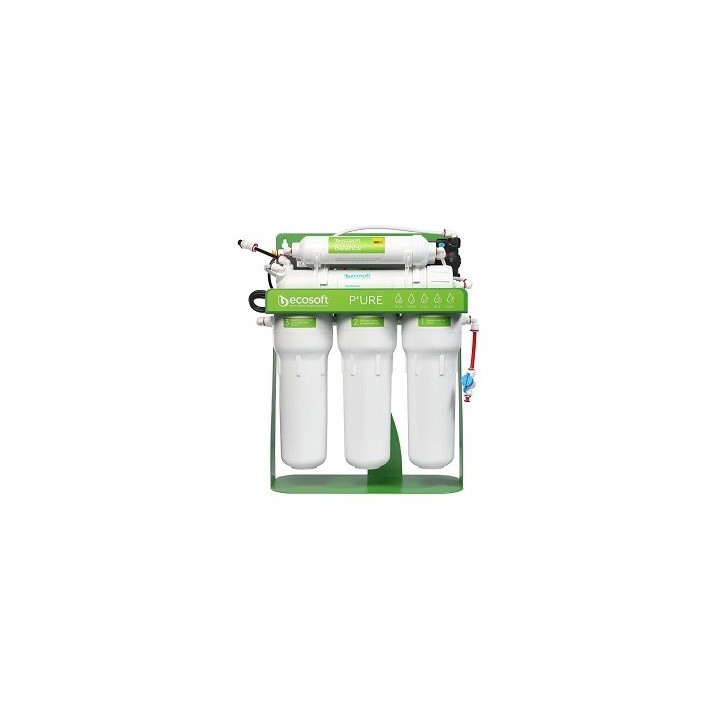 Ecosoft P’URE Balance tartályos fordított ozmózisos víztisztító nyomásfokozó szivattyúval,