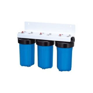 Big Blue 10"-os szűrőház 3 db-os konzolon szűrőház kulccsal szűrő nélkül